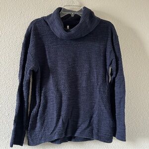 Burton Turtleneck Sweater Fall Pullover Texture Pockets Women’s Medium Blue